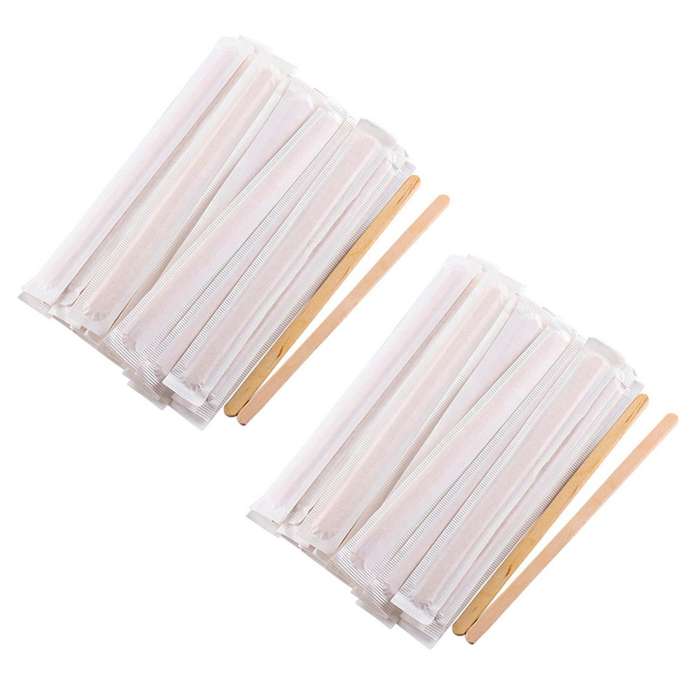 100pcs 5.5 Inch Coffee Stirrers Sticks -natural Wood Eco-friendly