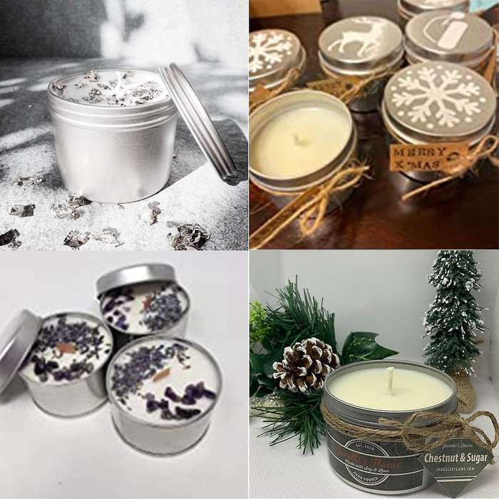 12pcs 4oz Candle Tins for Diy Candle Making, Tins with Screw Lids