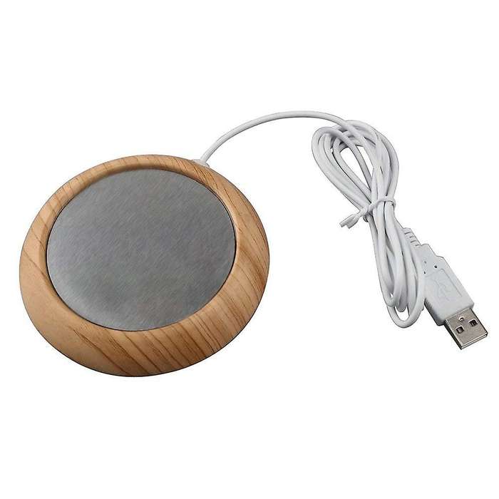 Usb Coffee Mug Warmer Coaster, Electric Heat Mug(light Brown)