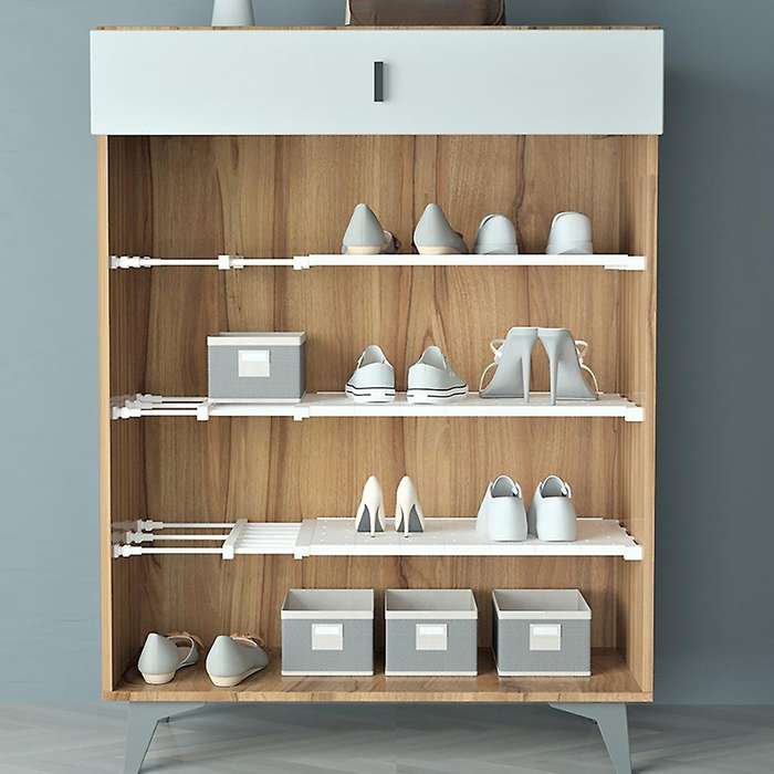 Retractable Airing Cupboard Storage Rack Shelf for Bookcase 24x48cm