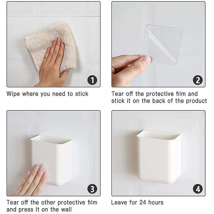 4 Pack Self Adhesive Organizer Storage Box Remote Control Holder