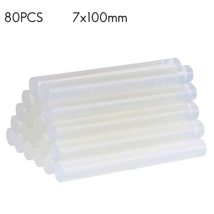 80pcs Hot Melt Glue Stick 7x100mm Glue Stick Transparent Hot Melt