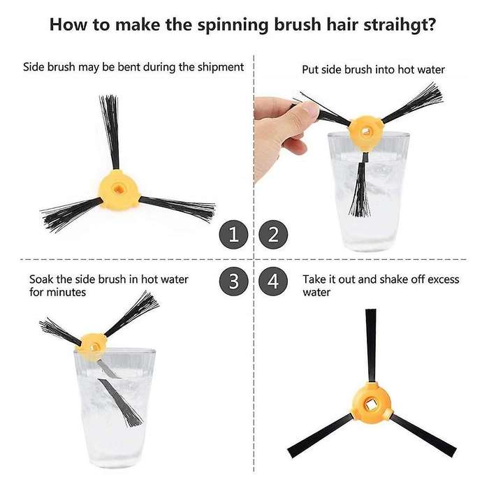10pcs Suitable for Kevos Robot, Rolling Brush, Edge Brush, Haipa