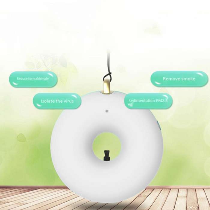 Hanging Neck Car Negative Ion Air Purifier for Outdoor Home(white)