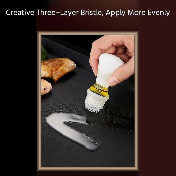 Silicone Glass Oil Bottle with Brush Grill Oil Brushes Tools 135ml