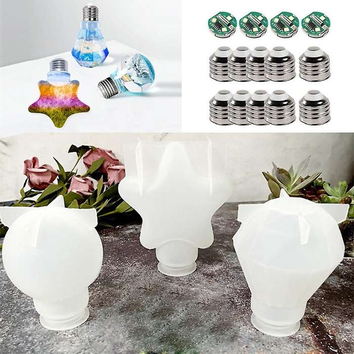 1set Resin Mold for Light Bulb Diy Bulb Crystal Bulb Mold(rhombus)