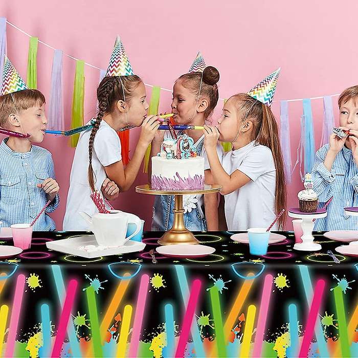 3pcs Glow Party Tablecovers for Let Glow Party Theme Party Supplies