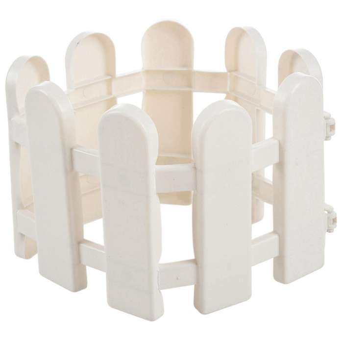 4pc 50x13cm White Plastic Tree Fence Courtyard Indoor Garden Fence