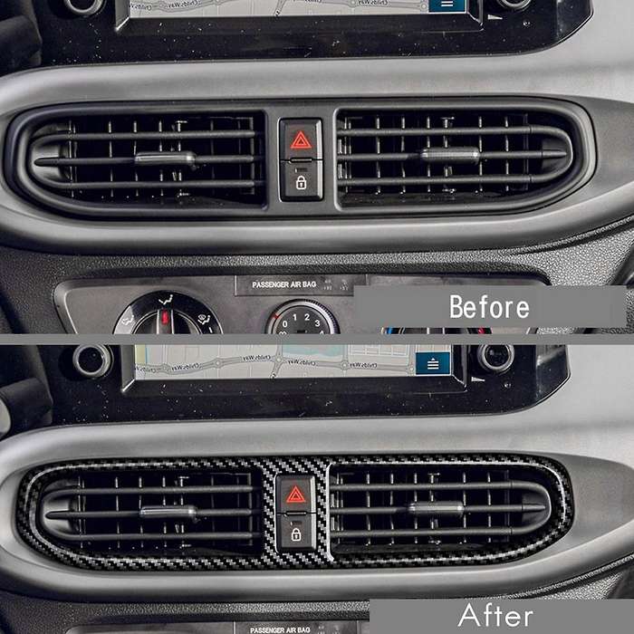 For Hyundai I10 Carbon Fiber Car Air Conditioning Frame Cover Abs