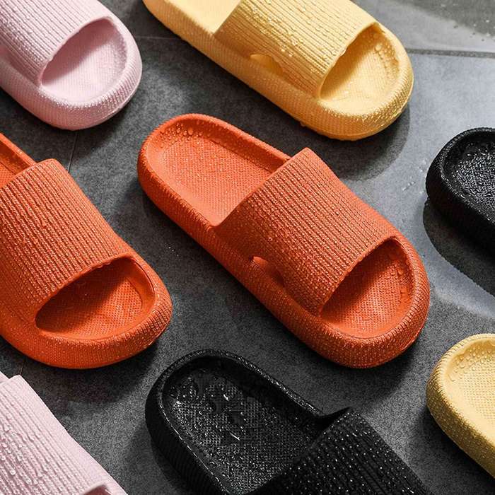 Indoor Thick Bathroom Slippers Non-slip Flip Flops Men Women Shoes A