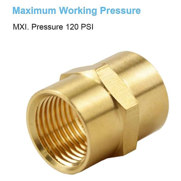 (6 Pack) Brass Coupler Reducer , 1/4inch Npt X 1/4inch Npt Female