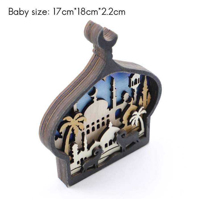 Creative Home Desktop Wooden Ramadan Crafts Decoration Wood Products