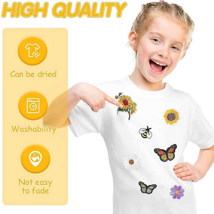 46 Pcs Embroidery Flower Ironing Patch Butterfly Stitched In Patch