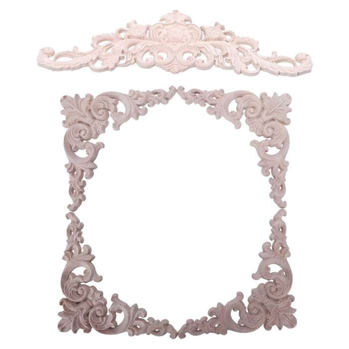 1 X Rubber Wood Oak Carved Corner Onlay Applique Type:5 Size