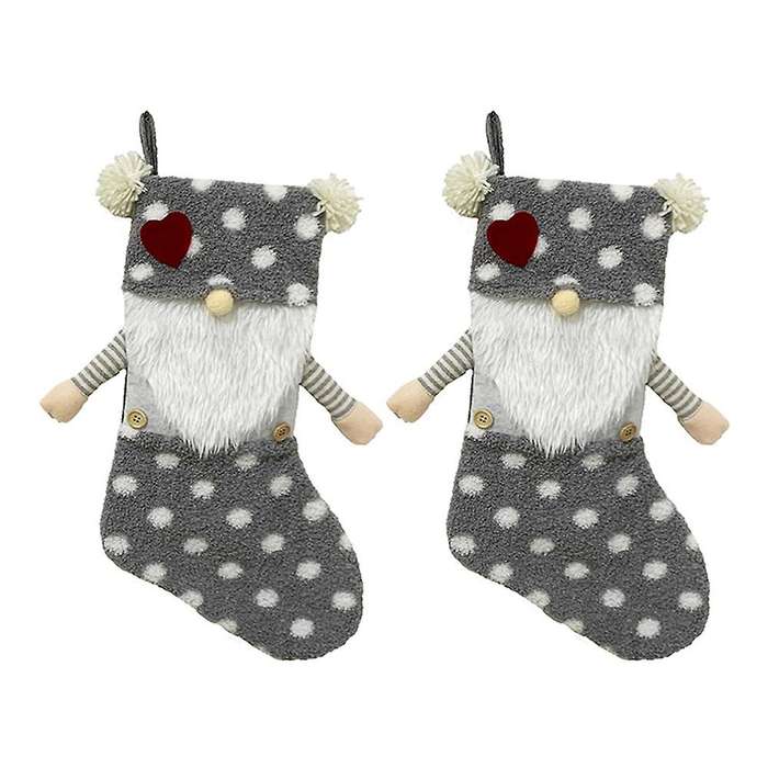 Christmas Stockings, Faceless Elderly Home New Year Fireplace, B