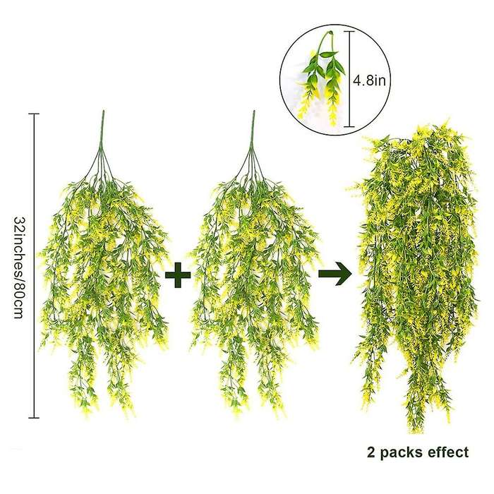 2pcs Artificial Hanging Plants, 32in Fake Hanging Plant B