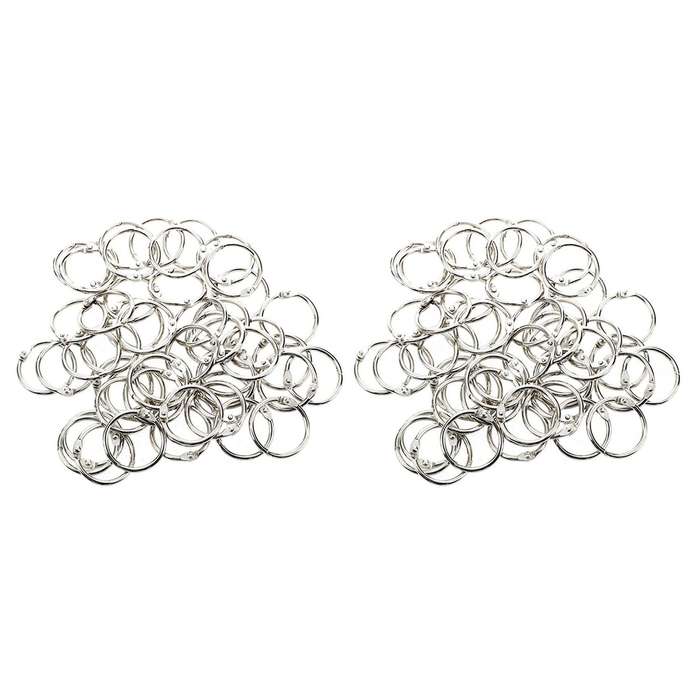 50 X Staple Book Binder 30mm Outer Diameter Loose Leaf Ring Keychain