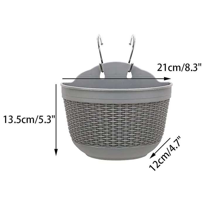 Flower Pots Set Of 2,plastic Hanging Planters Outdoor (red)
