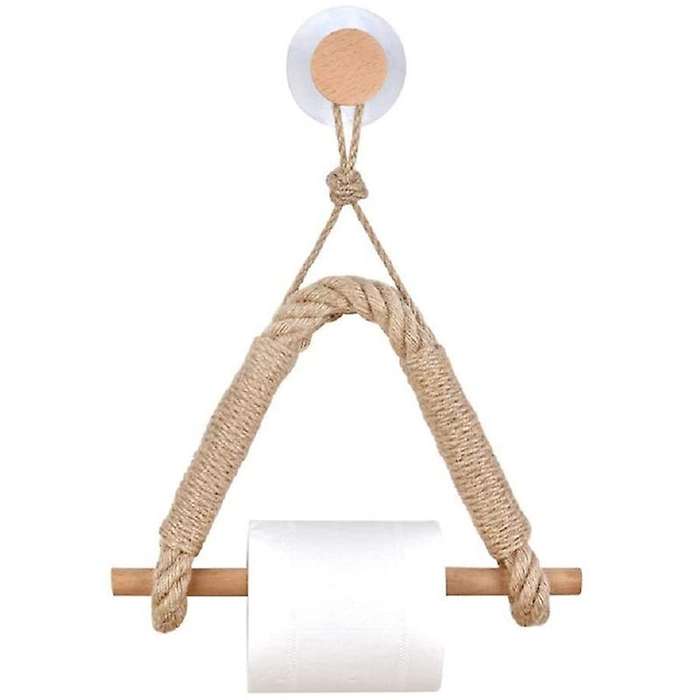 Hemp Rope Toilet Paper Holder Wall-mounted for Home Bathroom Decor