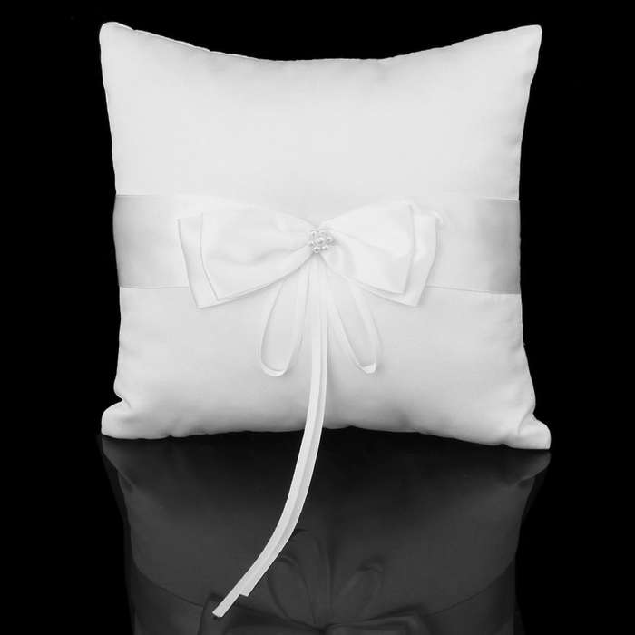 Faux Pearl Flower Wedding Flower Girl Basket Bowknot Decor Ivory