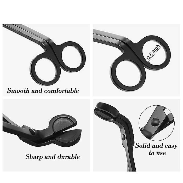 Candle Wick Trimmer Cutter Stainless Steel (matte Black, 2 Pieces)