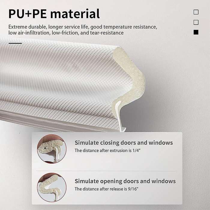 3pcs 78.7 Inch  Door Weatherstrip for Various Doors with Slot,white