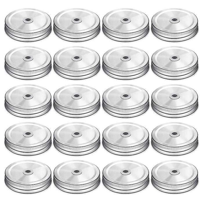 20 Pieces Metal Regular Mouth Mason Jar Lids