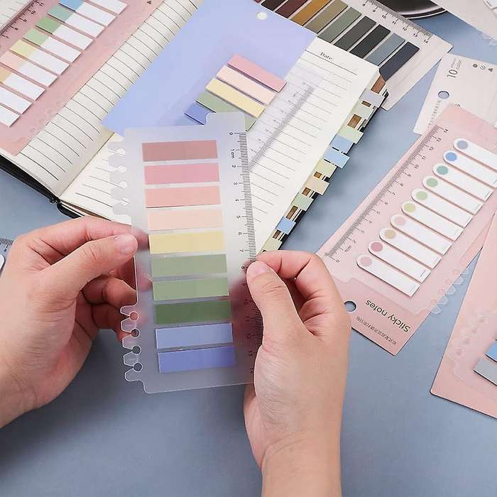 1720 Pieces Sticky Tabs, Page Markers Sticky Notes Tabs with Ruler