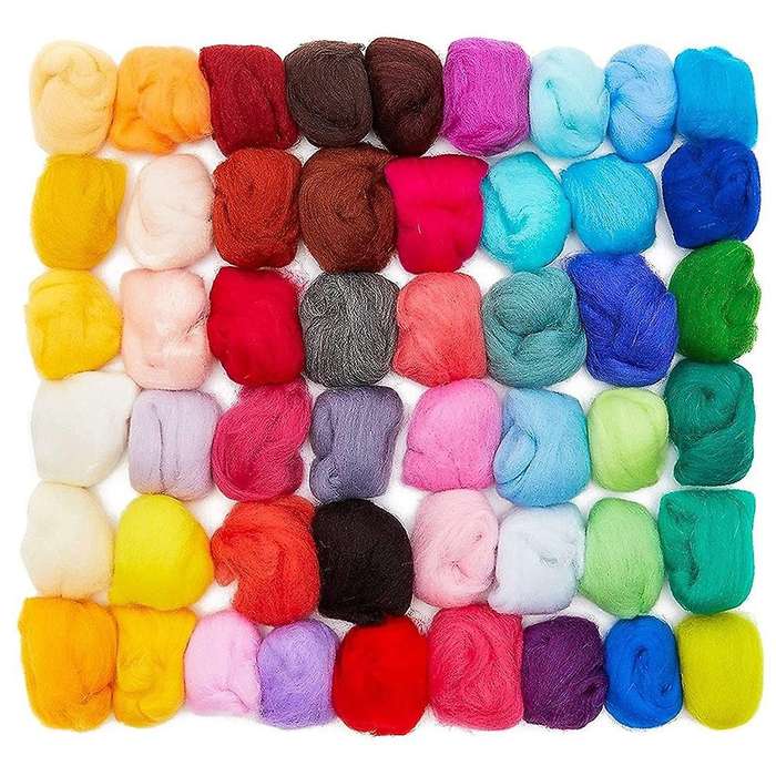 50 Colors Fiber Wool Yarn,for Needle Felting Craft,diy Hand Spinning