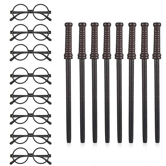 16pcs Wand Pencils and Round Frame Wizard Party Supplies