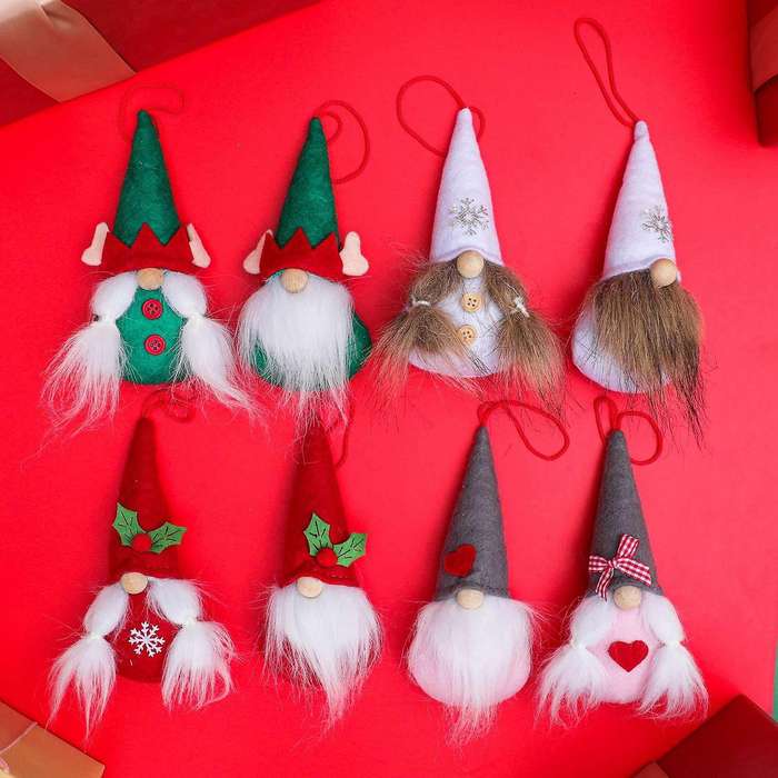 Christmas Tree Decorations Faceless Furry Doll Small Dwarf Pendant