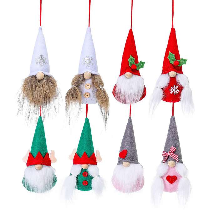 Christmas Tree Decorations Faceless Furry Doll Small Dwarf Pendant