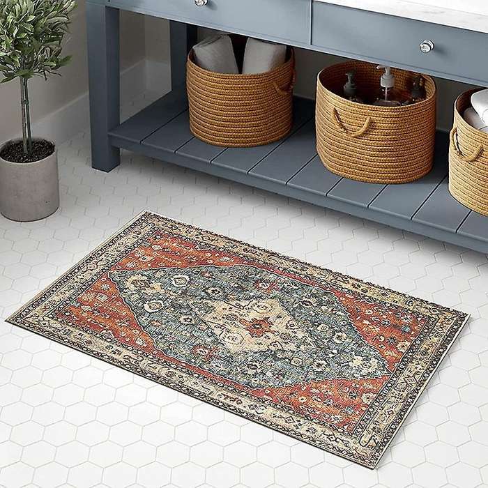 Distressed Entryway Rug Doormat for Indoor Kitchen Bathroom Number 5