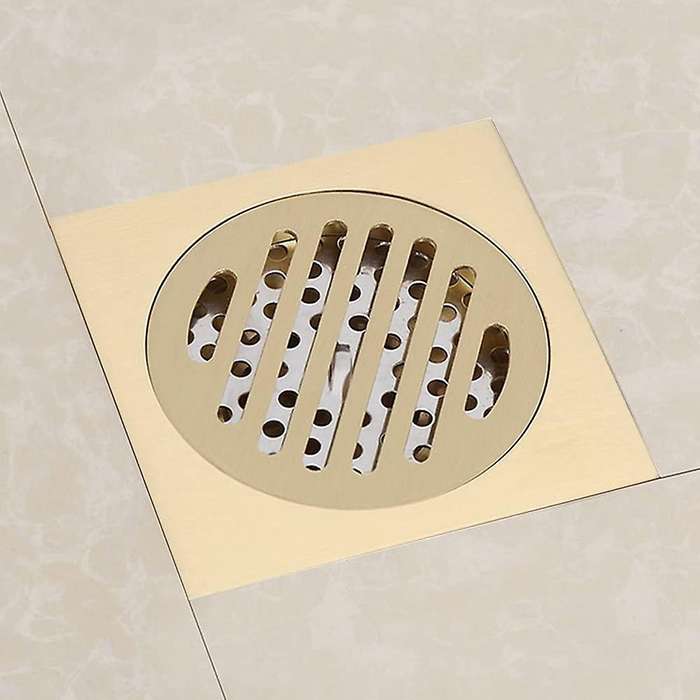 Brass Square Floor Drain 4x4 Inch for Kitchen Toilet Household Floor