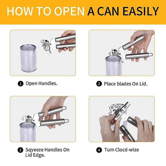 Stainless Steel Can Opener with Built-in Bottle Opener ,handheld