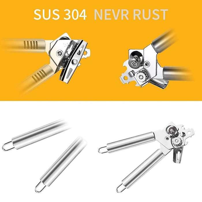 Stainless Steel Can Opener with Built-in Bottle Opener ,handheld