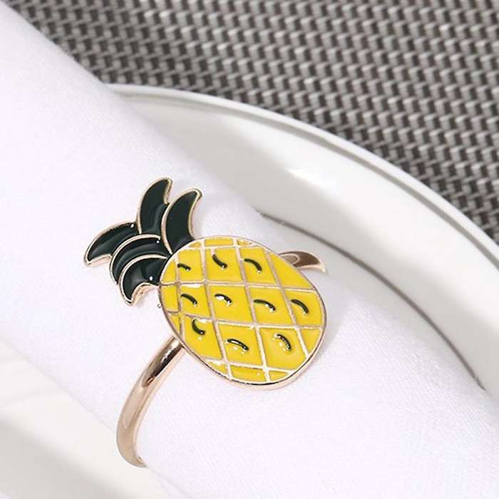 12pcs Pineapple Napkin Rings, Simple Fruit Series Napkin Rings