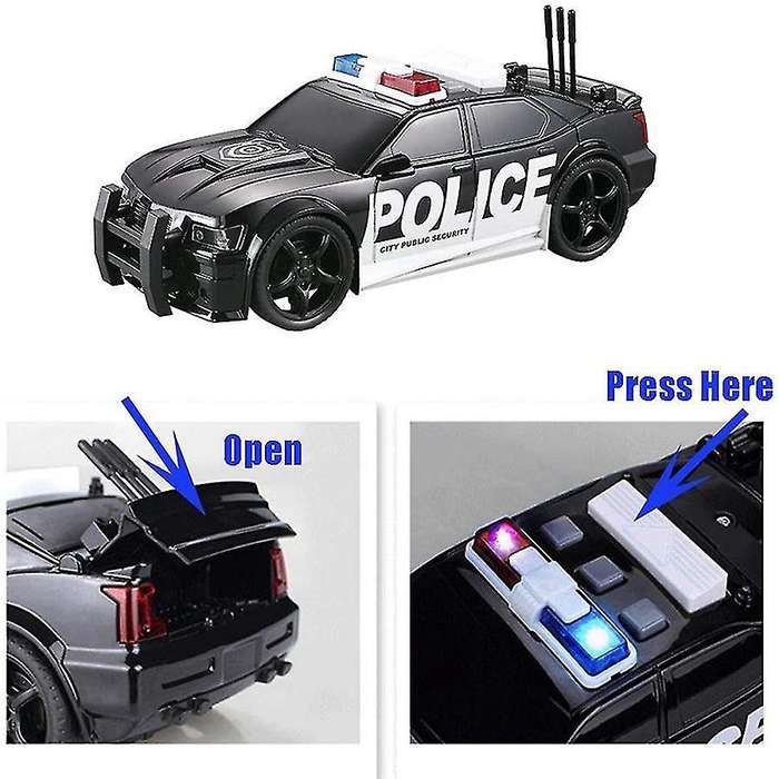 Simulation Police Car Toy Pursuit Rescue Model with Sound and Light