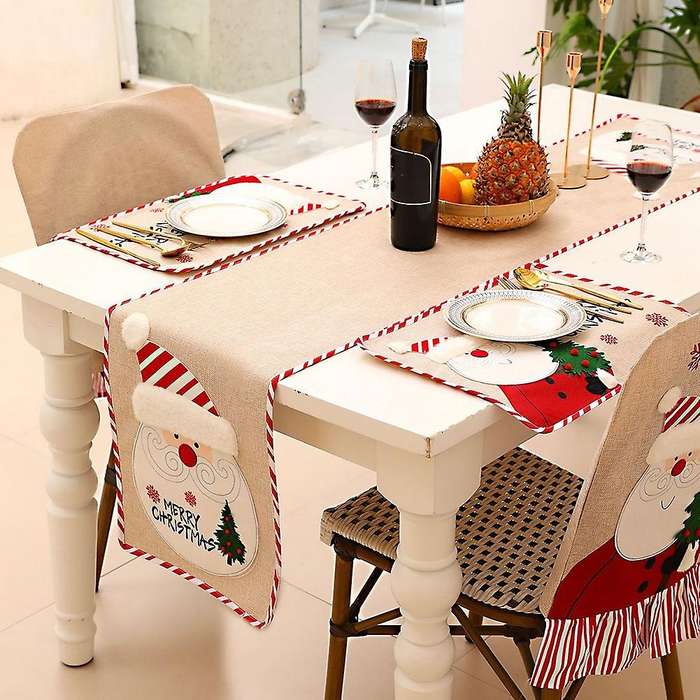Christmas Table Cloth Xmas Party Decor Table Runner Decoration B