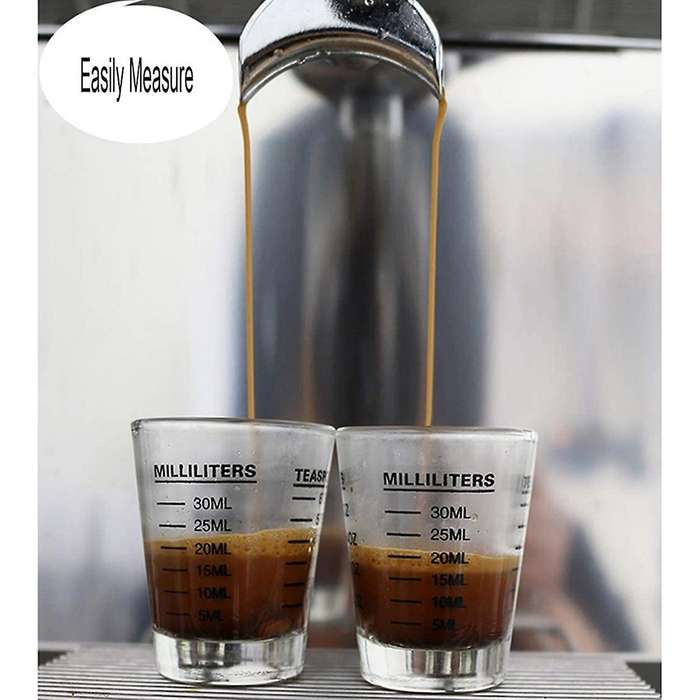 6pcs Measuring Cup Espresso Glass Measurement 1oz,6 Tsp,2 Tbs,30ml