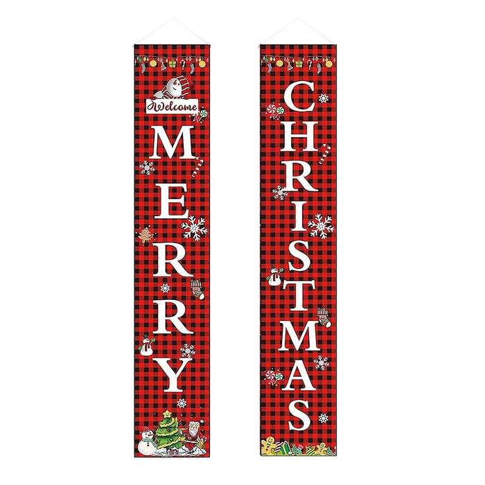 Christmas Porch Sign Christmas Banners for Indoor Outdoor Front Door