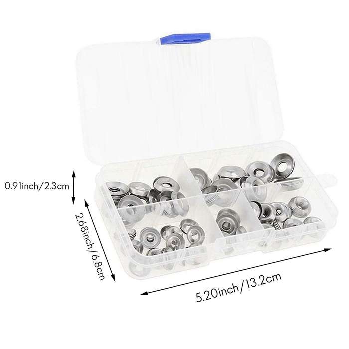 120pcs Boxed 304 Stainless Steel Concave-convex Fish-eye Gasket