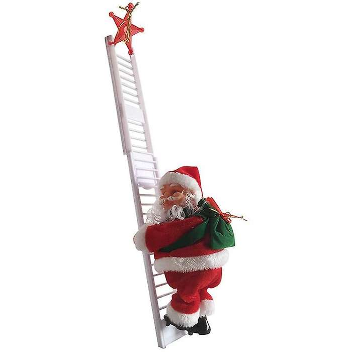 Animated Climbing Santa On Ladder Christmas Tree Decoration