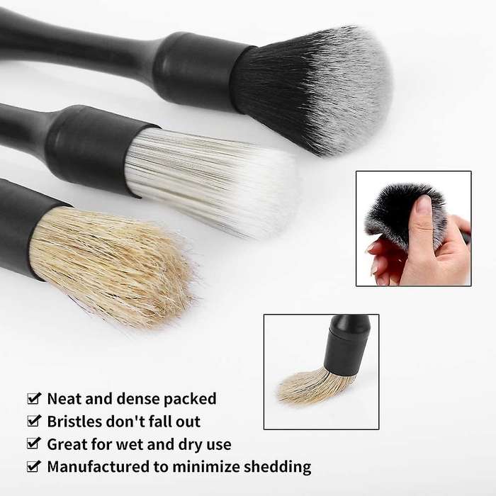 Car Detailing Brush Kit 3 Pack Automotive Interior Detailing Brushes