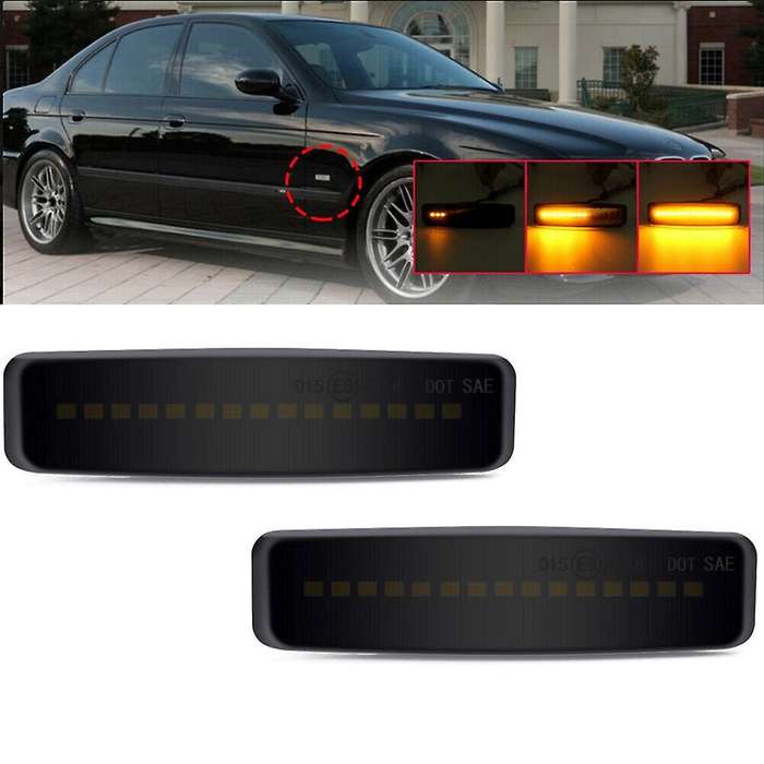 Led Side Marker Light Smoked Turn Signal For-bmw E39 5er 1995-2003