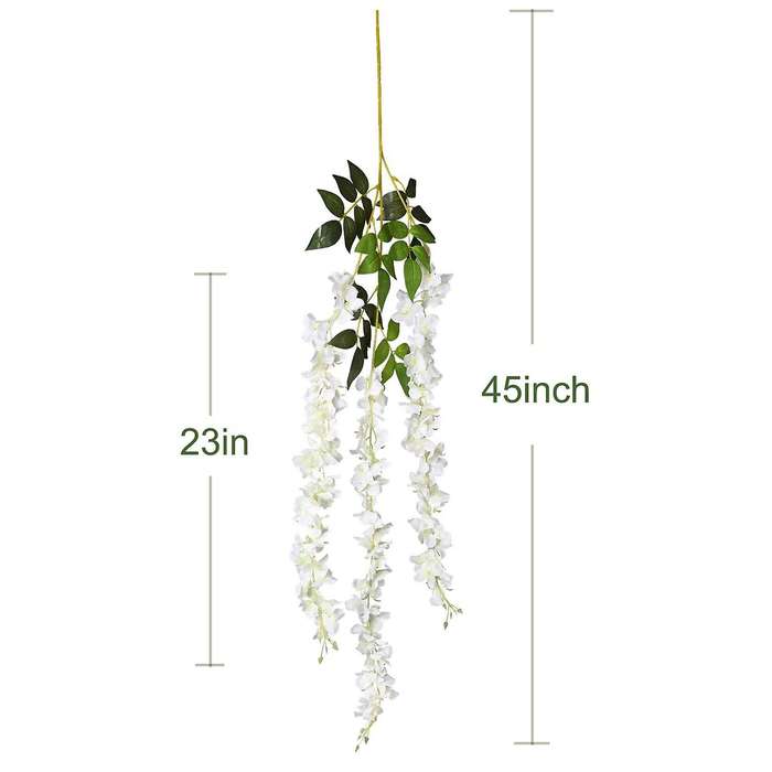 6 Pack 3.75 Feet/piece Artificial Wisteria Vine Ratta Flowers String