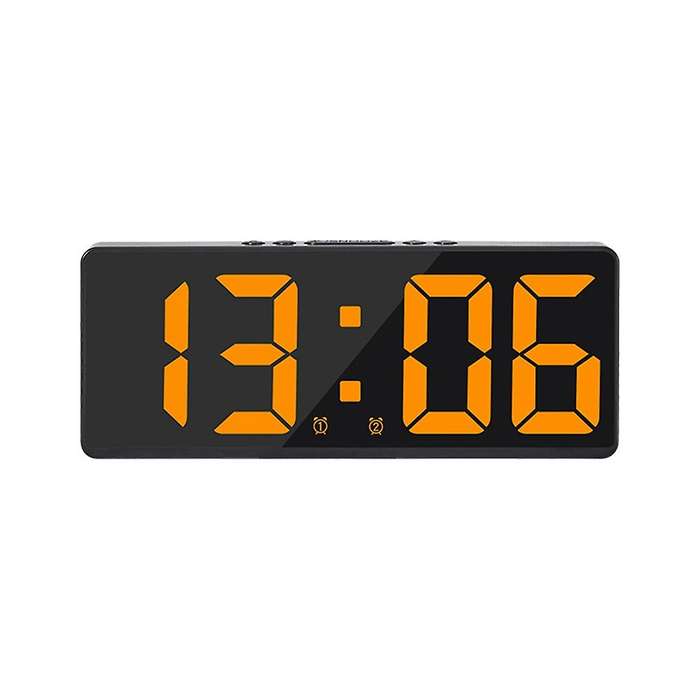 Mirror Digital Alarm Clock Voice Control Table Clock C