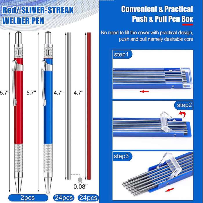 2 Soldering Pens with 48 Refills Mechanical Pencil Metal Markers