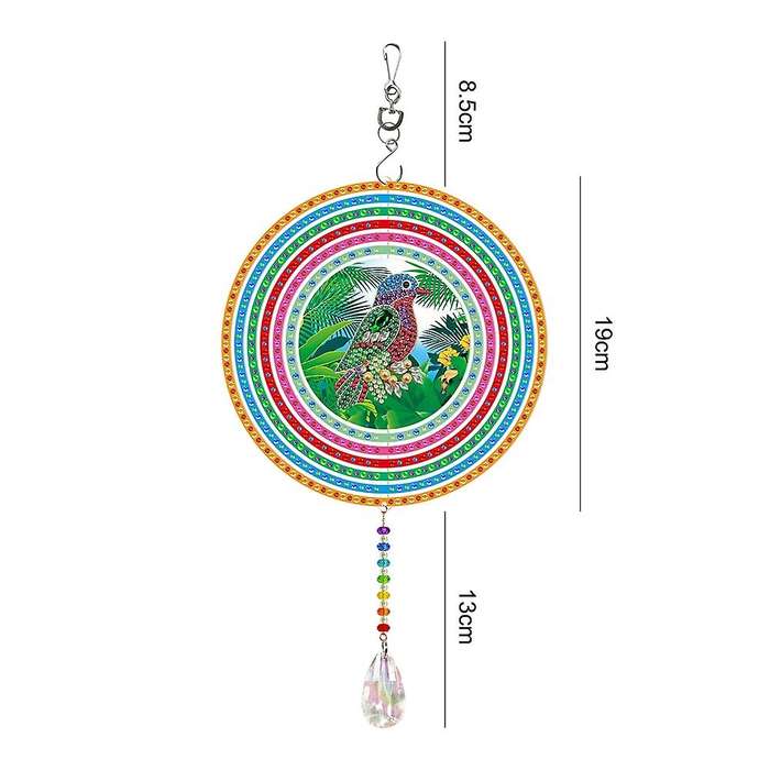 5d Diamond Painting Rotatable Wind Chime Hanging Ornament -bird