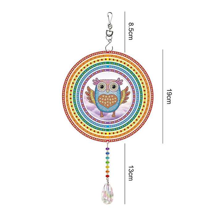 5d Diamond Painting Rotatable Wind Chime Hanging Ornament -owl